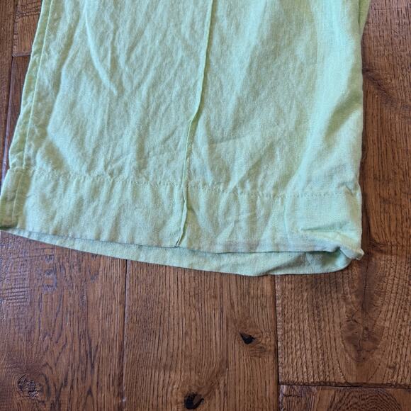 A NEW DAY Linen Blend Lime Green Pants Beach Resort Size XS OVERSIZED Baggy - Picture 7 of 9